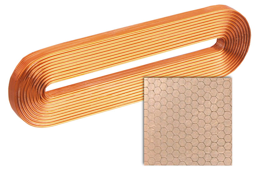 Orthocyclic coil winding (cross-section)