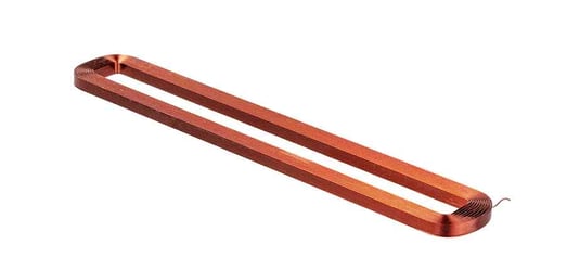 A perfectly wound orthocylic air coil with a fill factor of approx. 75%. Manufacturer: KUK Group