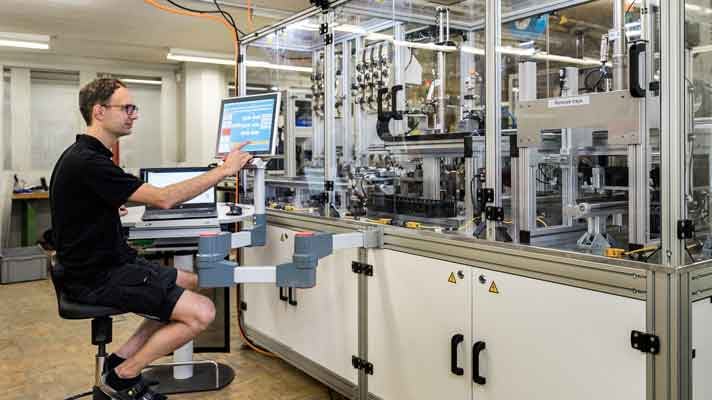 Coil manufacutring line for automotive solenoid valves in installation.