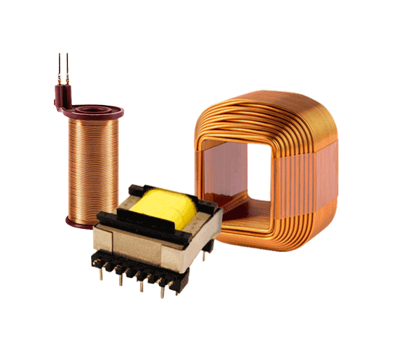 Winding goods: KUK manufactures coils, transformers and sensors of the highest quality with fine wire from 0.010 mm. Vast experience with a wide variety of coil formers and conductor materials.